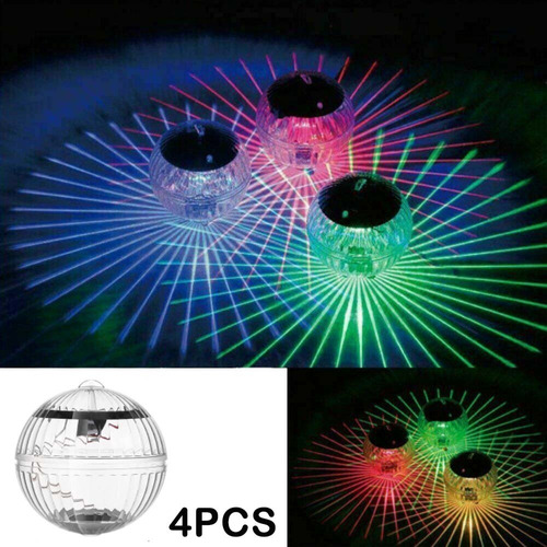 Luces Solares Flotantes De La Piscina 4pcs, Rgb Llevó Las Lu