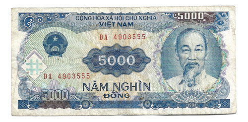 Liquido Excelente Billete De Vietnam 5000 Dong 1991