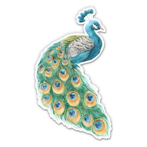 Painted Peacock - 8  Vinyl Sticker - For Car Laptop I-p...