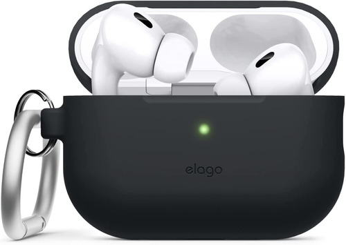 Estuche Para AirPods Pro 2 Con Arnés Silicona Elago En Negro