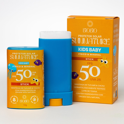 Protetor Solar Infantil Bastão Fps 50 Uva25 Kids Baby Biobio