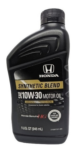 Aceite Motor Honda 10w30 Semi Sintetico 1qt