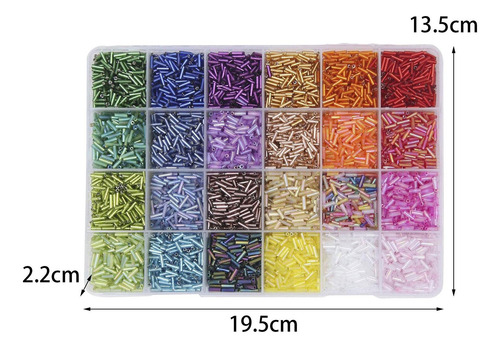 9600 Piezas Kit De Cuentas De Tubo 24 Colores Para Diy