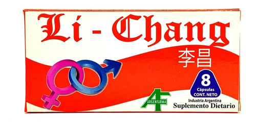 Li Chang Potenciador Vigorizante Masculino 1 Caja X 8 Cap 