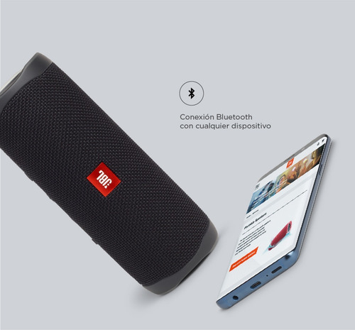 Imagen 8 de 10 de Parlante JBL Flip 5 JBLFLIP5BLUAM portátil con bluetooth waterproof black matte