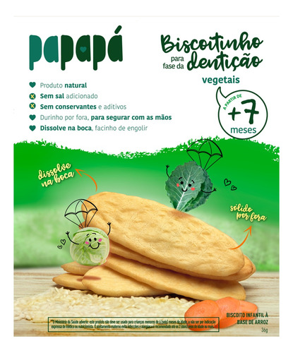 Biscoito Papapá de vegetais sem glúten 36 g