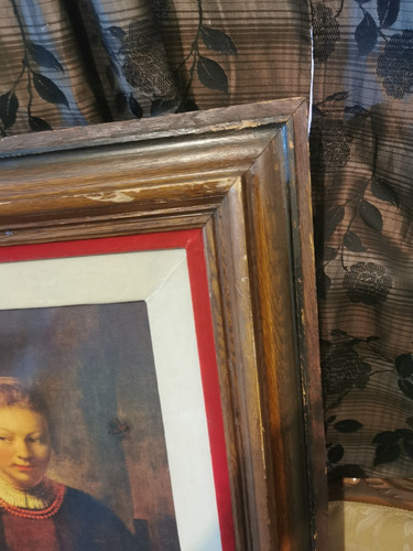 Cuadro Antiguo Rembrandt Mujer Joven En Una Media Puerta (Usado)