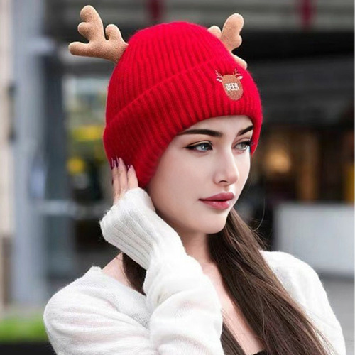 I Gorro De Punto Cálido Con Astas De Navidad Para Mujer 2023