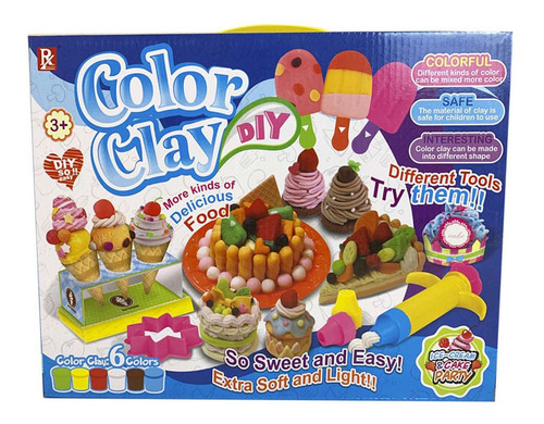 Juego De Masas Color Clay Fiesta Con Tortas Full