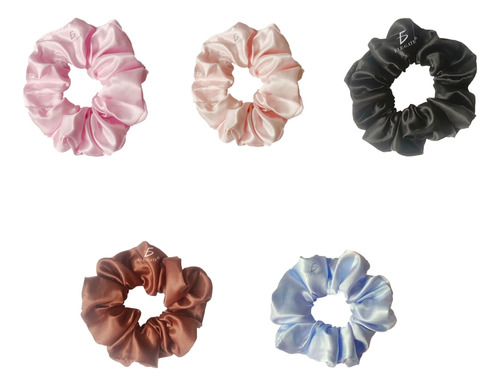 5 Ligas Donas Cintas Scrunchies Colores Seda Suave Cabello