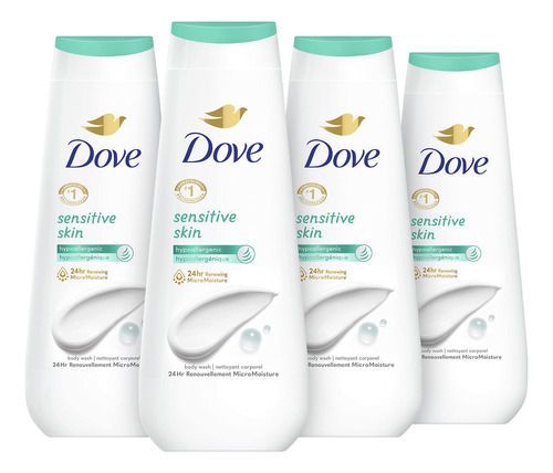 Dove Body Wash Sensitive Skin 4 Unidades Hipoalergénico, S.