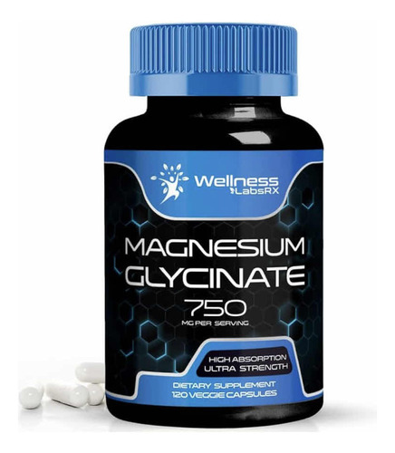 Glicinato De Magnesio Vegano X 750 Mg 120 Cáps Rinde 4 Meses