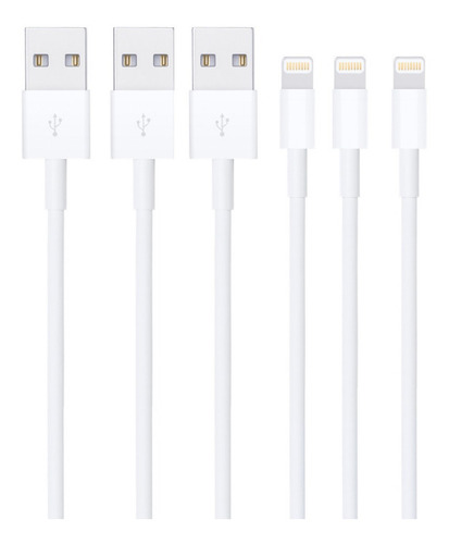 Cable Compatible Con iPhone Usb A Lightning Pack De 3pz 2m