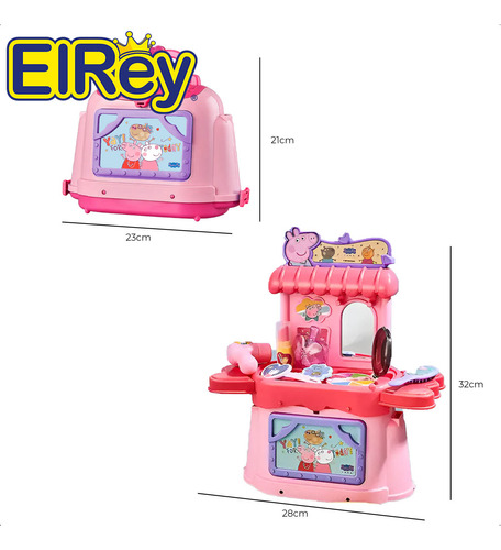 Valija Juguete Peppa Pig Set Belleza + Peluquería - El Rey