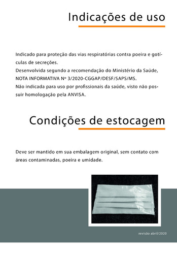 Imagem 9 de 10 de Máscara Proteção Facial Reutilizável 100% Algodão 10 Un