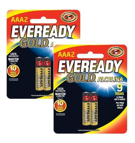 Pilas Baterias Alcalinas Aaa 1.5v 2 Paquetes 2 Eveready Gold