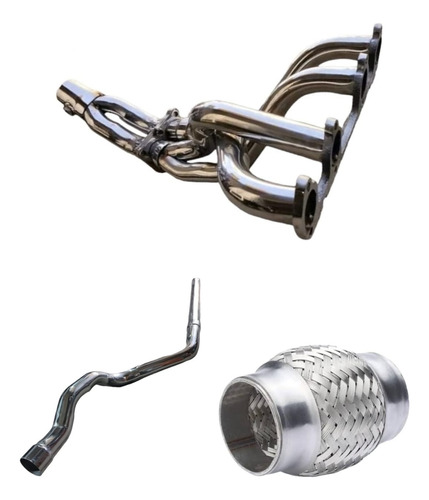 Kit Headers, Tuberia Y Flexible Para Golf, Jetta A2, A3 Inox