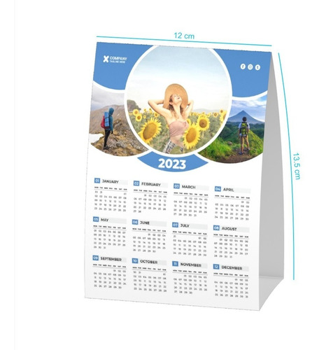 100 Calendarios Pequeños Escritorio Vertical Personalizados