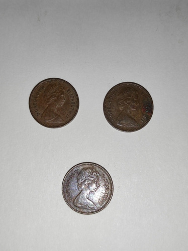 Monedas 1/2 New Penny Inglaterra Antigua 1971 Y 1973