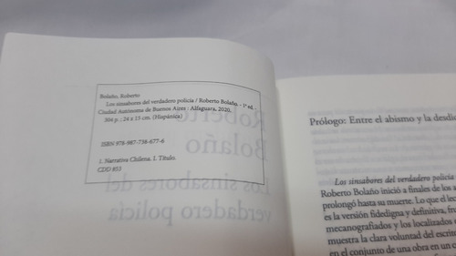 Imagen 3 de 4 de Los Sinsabores Del Verdadero Policia Roberto Bolaño Alfaguar