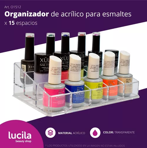 Organizador Acrílico Para Esmalte Maquillaje X15 Div O1512