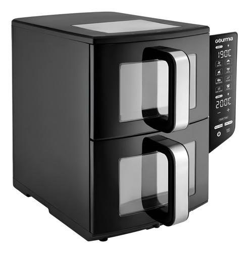 Freidora De Aire Gourmia Doble Canastilla 10.4 Litros Color Negro