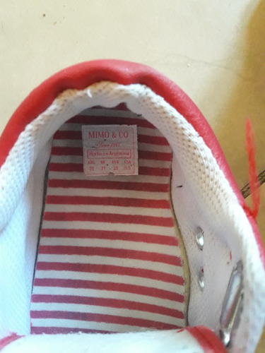 Zapatillas Mimo.de Cuero Con Abrojo Talle 22 Un Uso