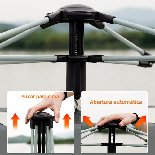 Barraca Grande De Camping Automatica Impermeavel 4 Pessoas 240*240*154cm Joyfox Com 330*270cm Tenda Gazebo