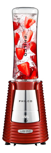 Liquidificador Fit Retrô Philco Blender Vermelho 300w Vermelho/prata