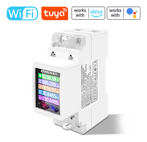 Medidor De Electricidad Wifi Tuya.modos Tarifa 35mm.app Con