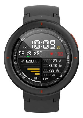 Smartwatch Amazfit Flagship Verge 1.3" caja de  policarbonato reforzado con fibra de vidrio  shadow gray, malla  shadow gray de  silicona y pc A1811