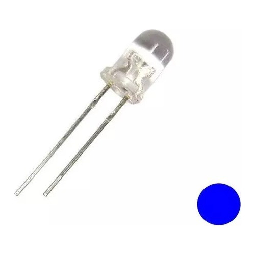 Lote X100 Led 5mm Azul 465nm Lente Water Clear 6000mcd