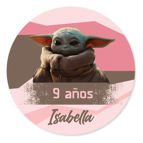 Kit Imprimible Baby Yoda Rosa Tukit