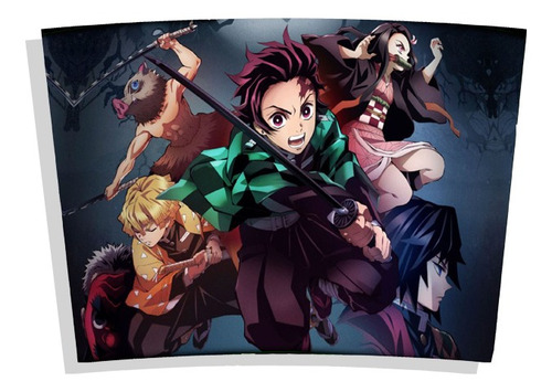 Imagem 3 de 4 de Kit Copo Térmico Anime Demon Slayer Kimetsu E Caderneta