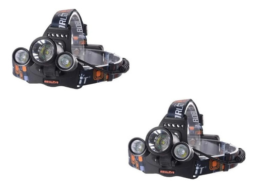 Pack X2 Linterna Led Minero Frontal Cabeza 5000 Lumenes