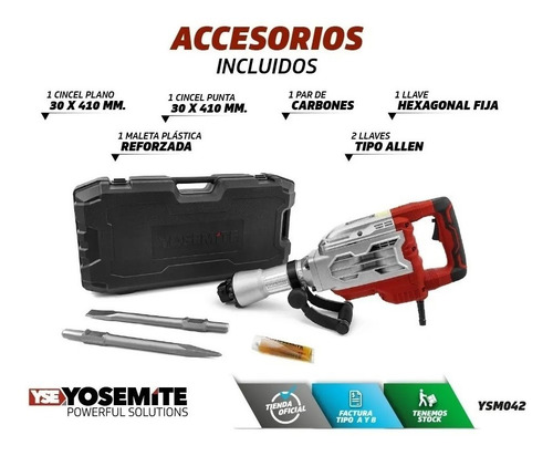 Martillo Demoledor Yosemite 60j. 1700w Enc 30mm Ysm042