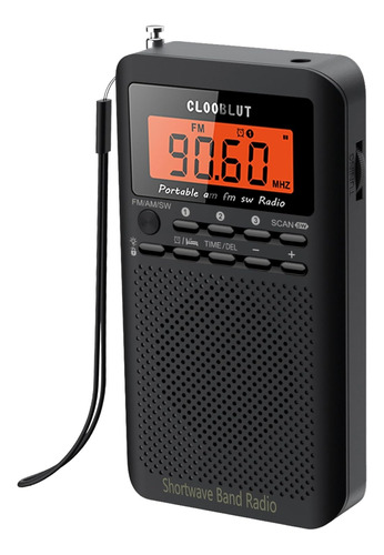 Radio Portátil Pilas Fm/am/sw Pantalla Lcd Reloj Despertador