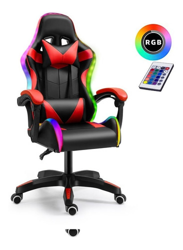 Silla De Escritorio Gamer, Ergonómica, Luz Led Rgb