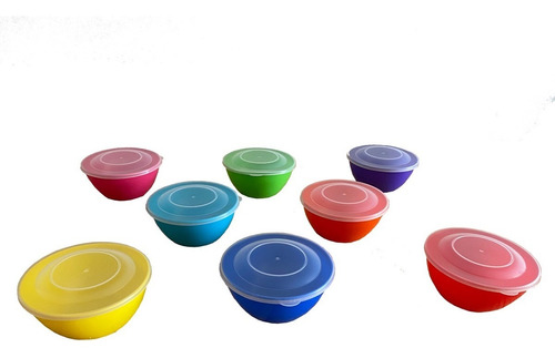  Compoteras Bols Con Tapa Plasticas De Colores X 12 Unidades