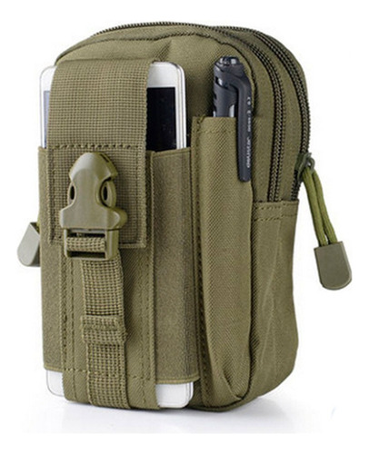 Bolso Canguro Táctico Cinturón Molle Celular Pouch Cintura Verde