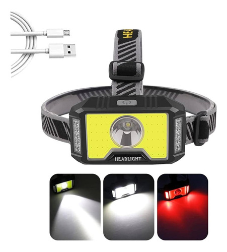 Faro Multifuncional Recargable Cob Led 5 Modos De Iluminació