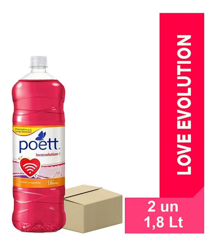 Poett Limpiador Liquido De Pisos Love Evolution 2un X 1,8lt