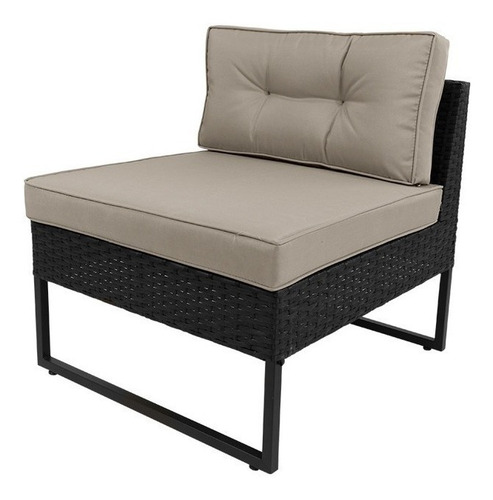 Imagen 3 de 11 de Juego De Jardin Sillas Sillones Mesa 4 Pzas Simil Ratan Gris