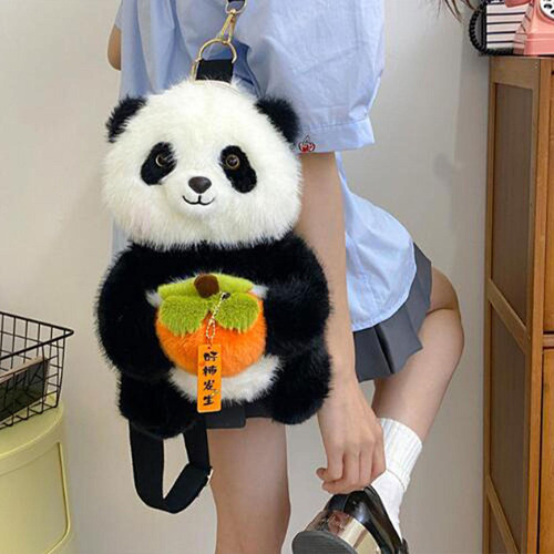 Mochila Con Estilo De Panda De Felpa For Viajes,