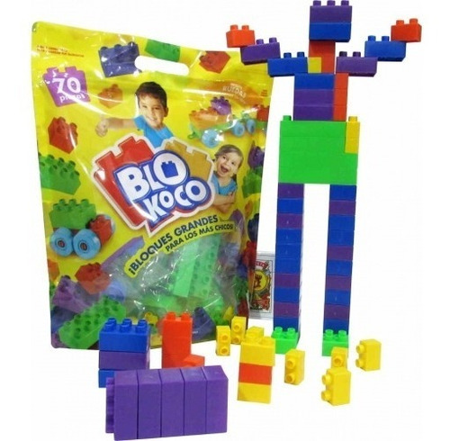 Imagen 5 de 8 de Bloques Para Armar Blokoco Doypack 70 Bloques Grandes