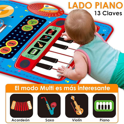Piano Musical Para Niños 2-en-1 Con Tambor