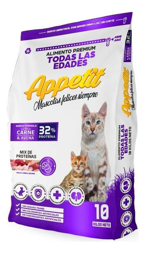Alimento Gato Todas Las Edades 3kg Marca Appetit