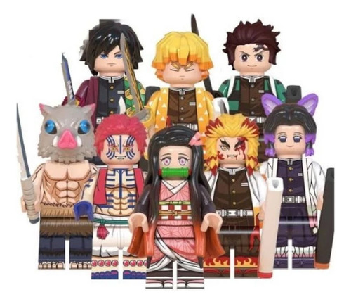 Set De Figuras Para Armar Demon Slayer Nezuko Tanjiro 