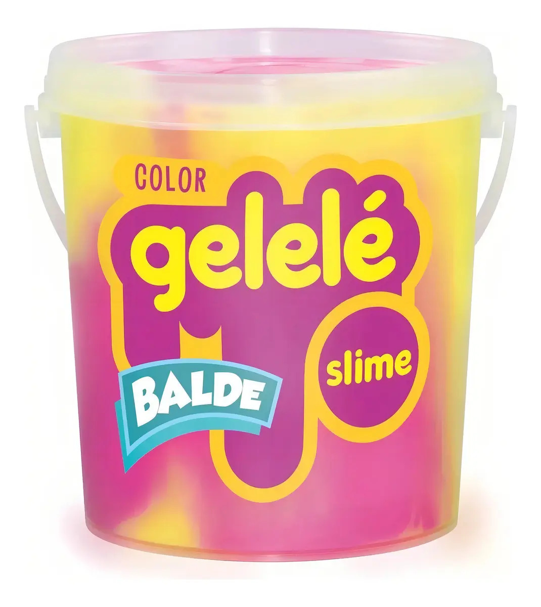Massinha Doce Brinquedos Slime Color Gelelé 457g Amarelo e Rosa