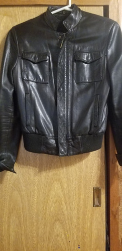 Campera Cuero Etiqueta Negra